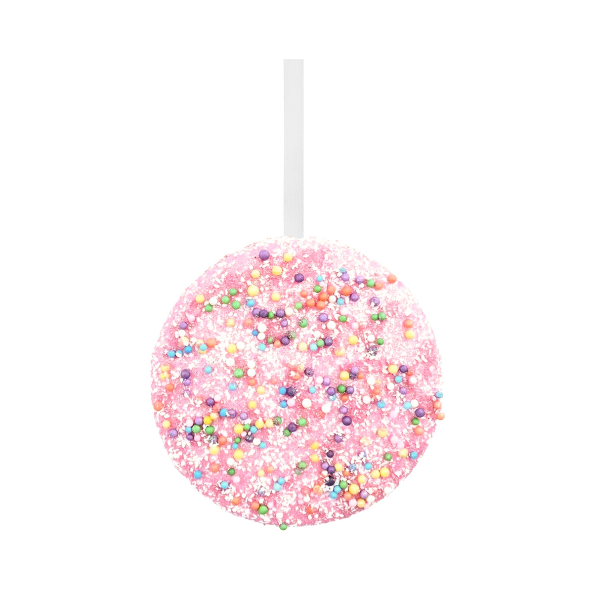 Ornement macaron chocolat rose 4,5''
