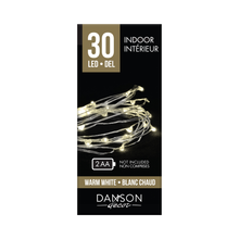 30 micro-points lumineux DEL à piles, intérieur, blanc chaud