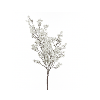 Tige de feuillage avec mini-fleurs blanches 32"