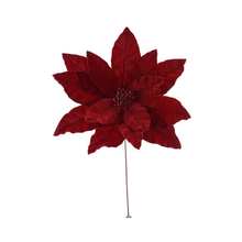 Tige de poinsettia géant en velours rouge et fuchsia 22"