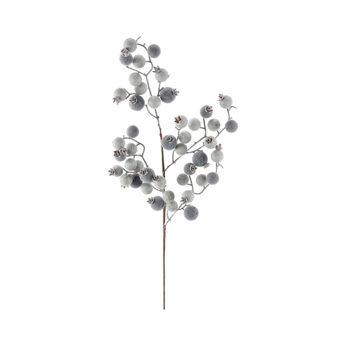 Tige de baies floquées bleu 29"