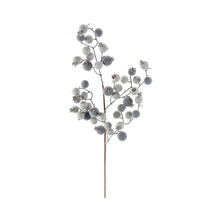 Tige de baies floquées bleu 29"