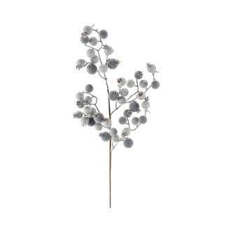 Tige de baies floquées bleu 29"
