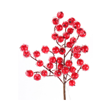Tige de pommettes rouges givrées 12"
