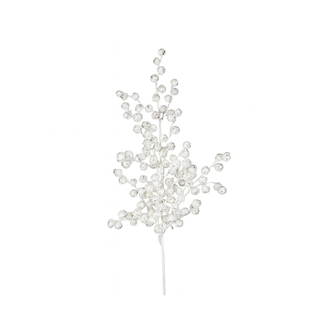 Tige de pommettes pailletées irisé blanc 29"