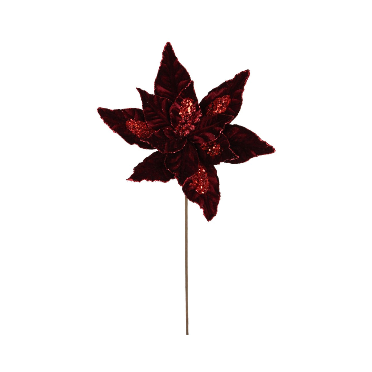 Tige de poinsettia bourgogne 22"