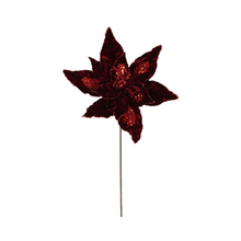 Tige de poinsettia bourgogne 22"