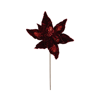 Tige de poinsettia bourgogne 22"