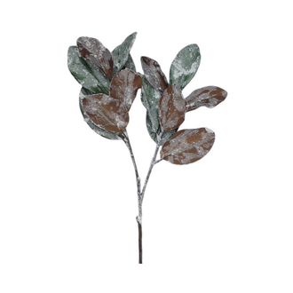 Branche de magnolia enneigée vert blanc 40"