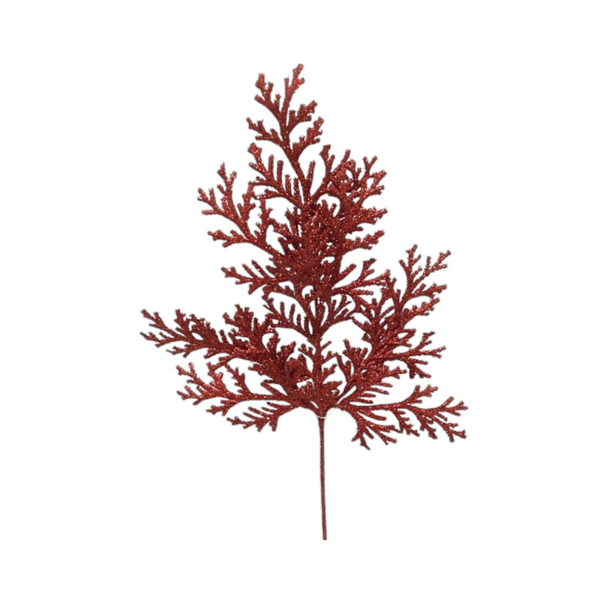 Tige de cèdre plat pailleté rouge 21"