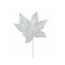 Tige de poinsettia plume blanche 22"