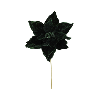 Tige de poinsettia en velours vert 20"