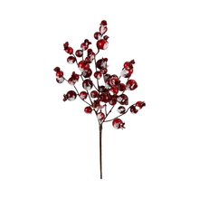 Tige de baies enneigées neige et rouge 15"