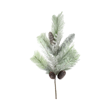 Tige de pin givré avec pomme de pin verte 31"
