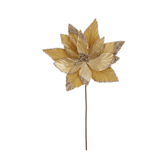 Tige de poinsettia pailletée champagne 22"