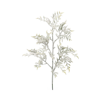 Tige feuille enneigée blanc vert 30"