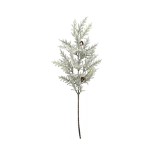 Tige genièvre givré enneigé blanc vert 25"