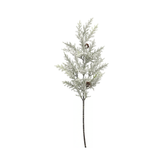Tige genièvre givré enneigé blanc vert 25"