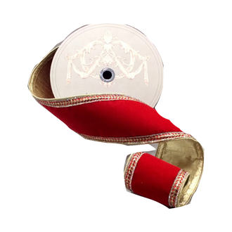 Ruban latéral velours bijou cristal rouge rouge 10 cm x 4,5 m
