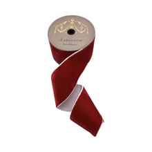 Ruban en velours rouge avec doublure en dupion et bordure blanche – 8 cm × 10 m