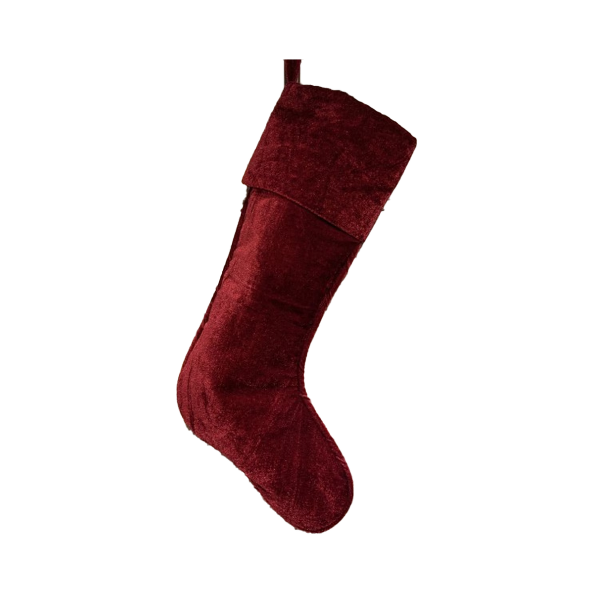 Bas de Noël en velours bourgogne