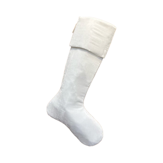 Bas de Noël velours vintage neige 64 cm