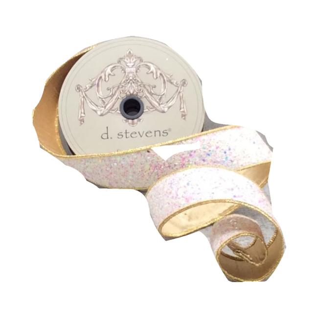 Ruban paillettes Sugar Plum irisé glacé – 1,5 po × 10 verges