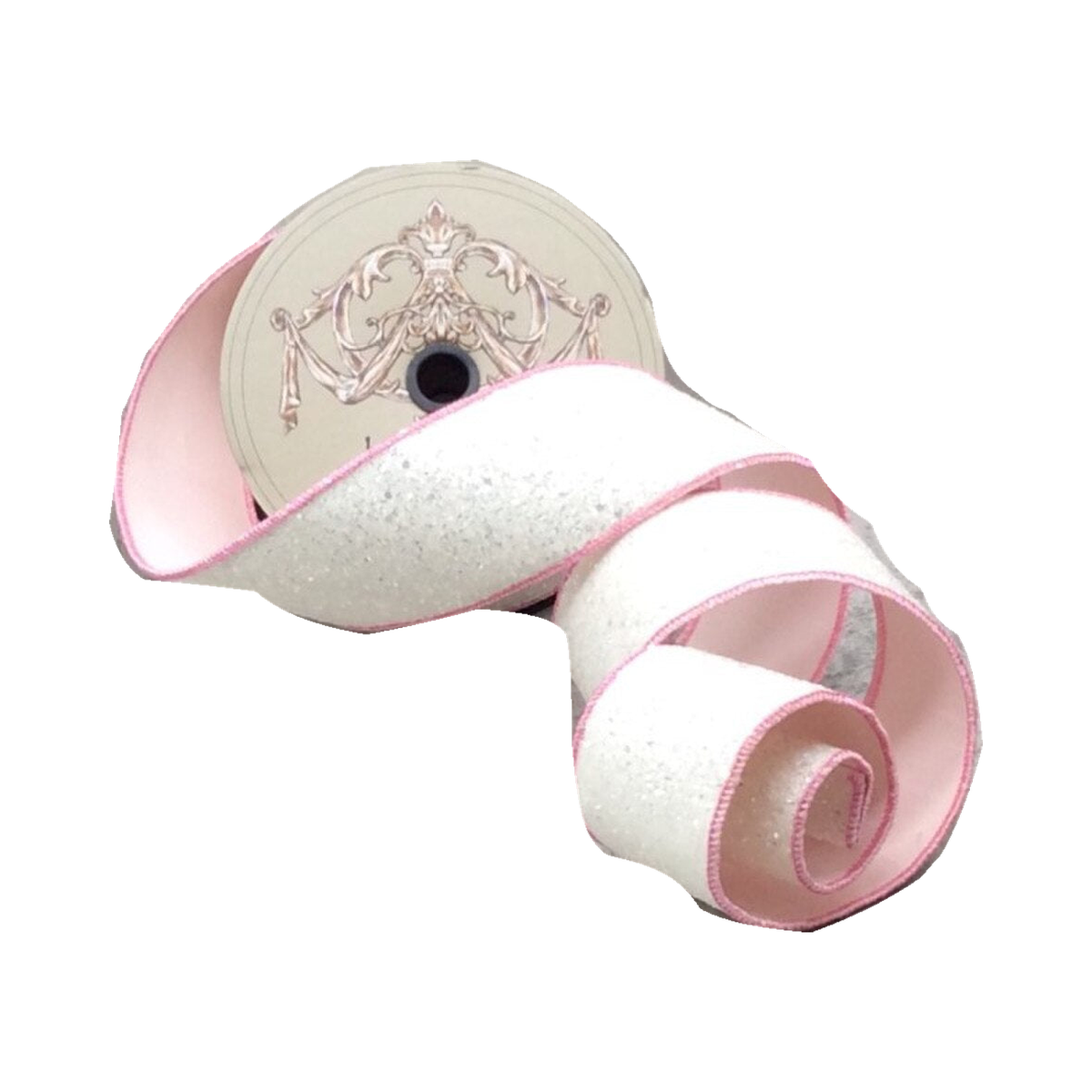 Ruban paillettes Fairy Dust blanc vaporeux – 2,5 po × 10 verges