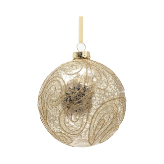 Boule en verre mercure tourbillonnante argent platiné – 120 mm