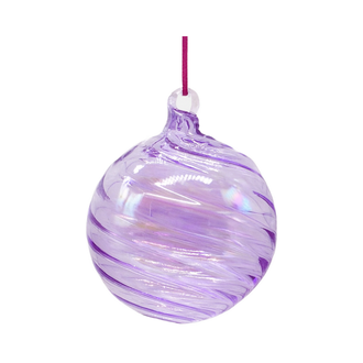 Boule en verre tourbillonnante irisée lilas – 120 mm