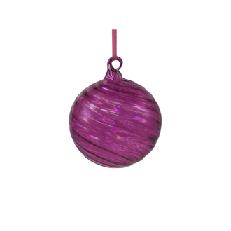 Boule en verre tourbillonnante irisée prune 3,5"