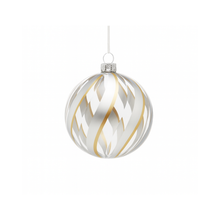 Boule en verre avec paillettes argent 4"