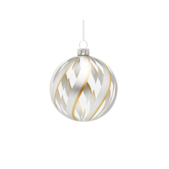 Boule en verre avec paillettes argent 4"