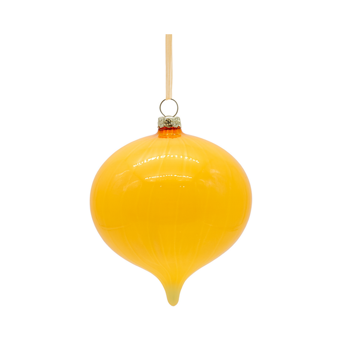 Boule en verre fleuron moutarde — 4 pouces