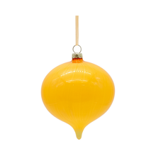 Boule en verre fleuron moutarde — 4 pouces