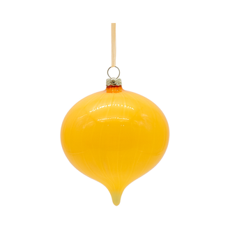 Boule en verre fleuron moutarde — 4 pouces