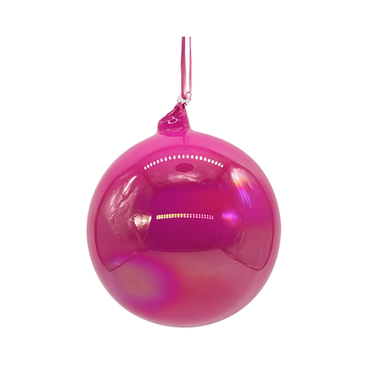 Boule en verre irisé rose vif — 120 mm