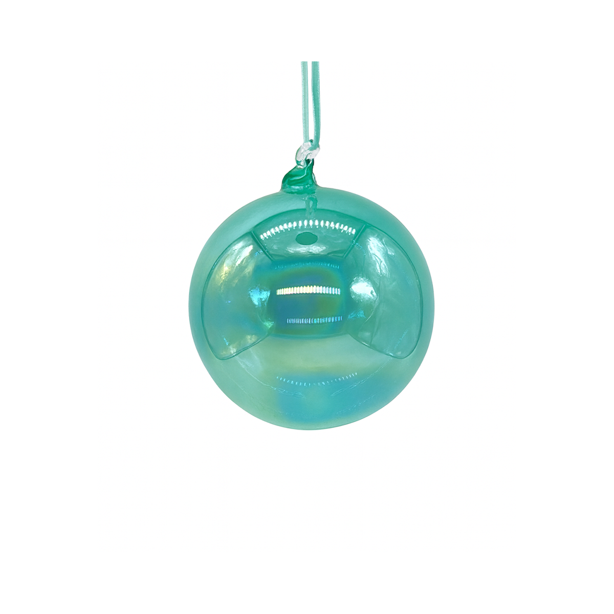 Boule en verre irisé aqua clair — 4 pouces