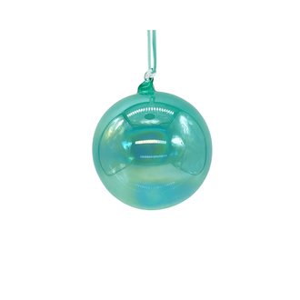 Boule en verre irisé aqua clair — 4 pouces