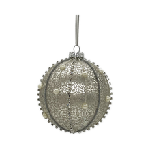 Boule en verre mercure bijoux platine 4"