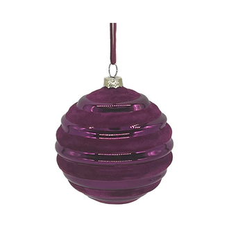 Boule en verre tourbillons daim violet 4"