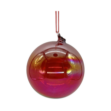 Boule en verre irisé rouge — 120 mm