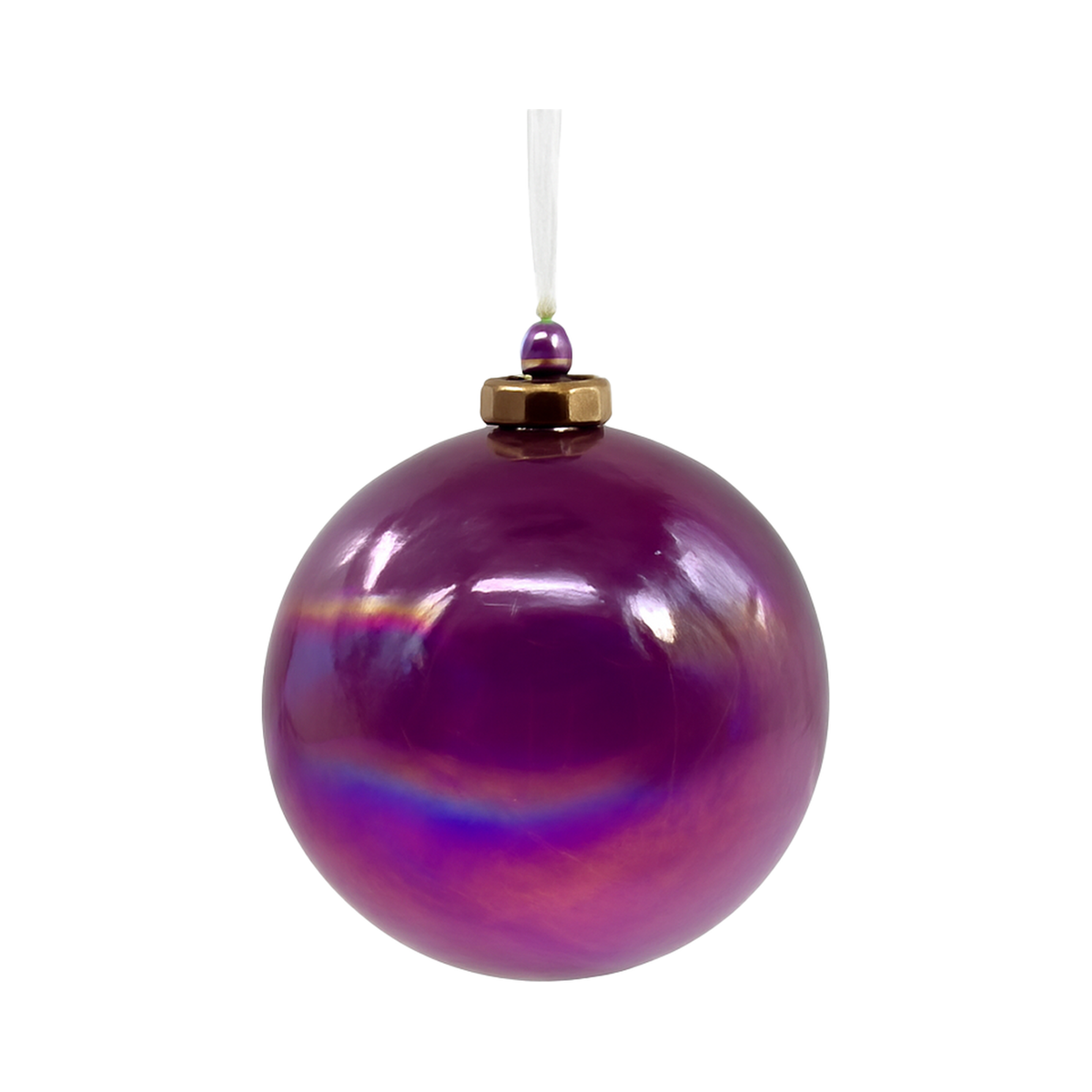 Boule en verre capuchon porcelaine violet irisé — 4 pouces