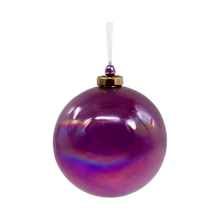 Boule en verre capuchon porcelaine violet irisé — 4 pouces