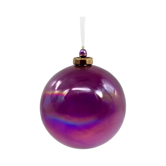 Boule en verre capuchon porcelaine violet irisé — 4 pouces