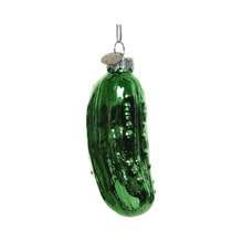 Ornement cornichon vert en verre