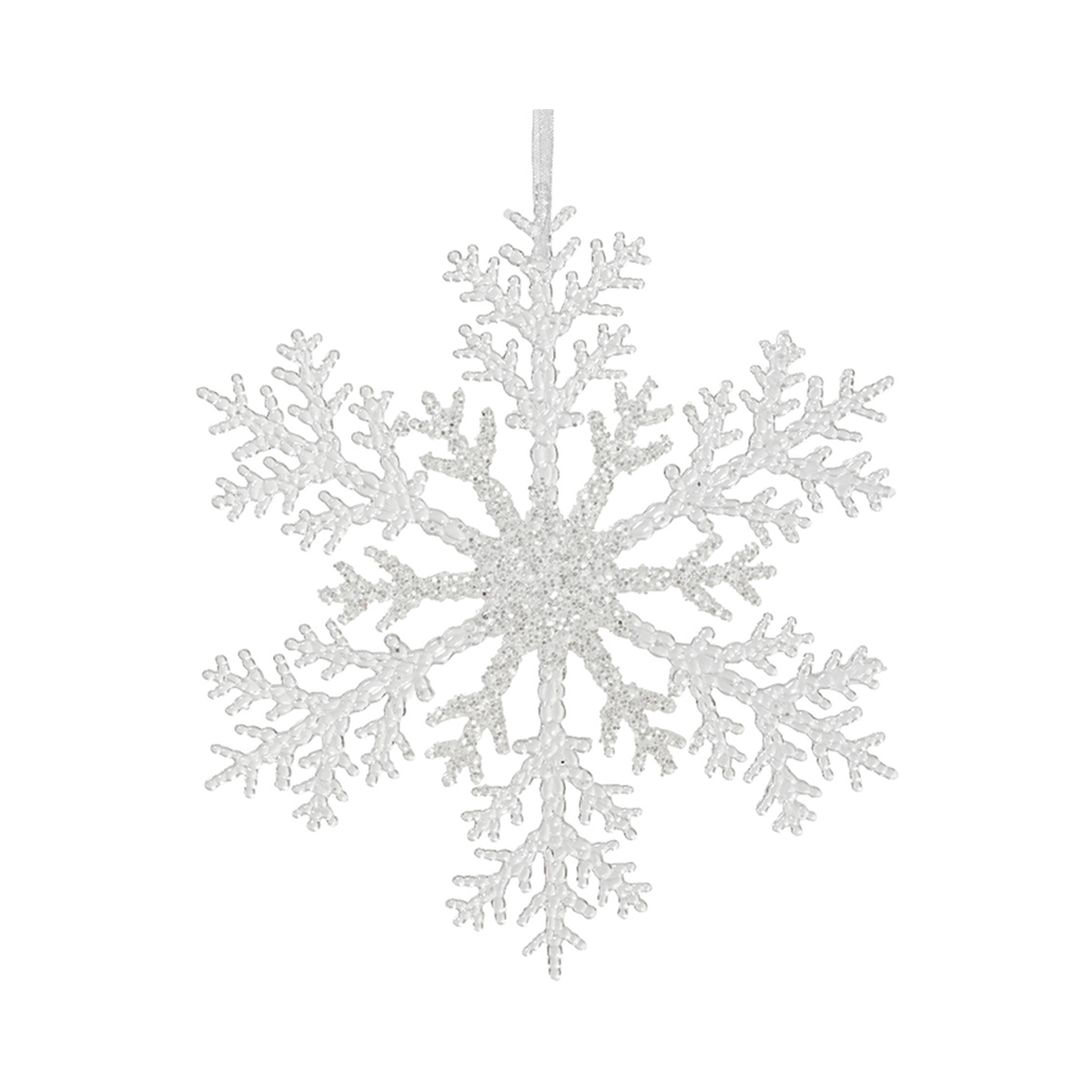 Ornement flocon de neige de Noël scintillant
