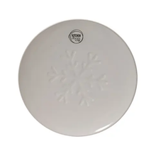 Assiette flocon en céramique blanche — 7.75 pouces