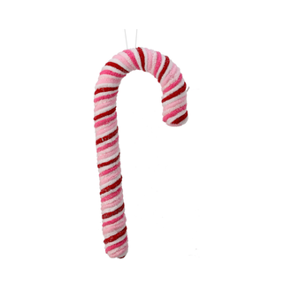 Canne en sucre en chenille sucrée rouge et rose 12"