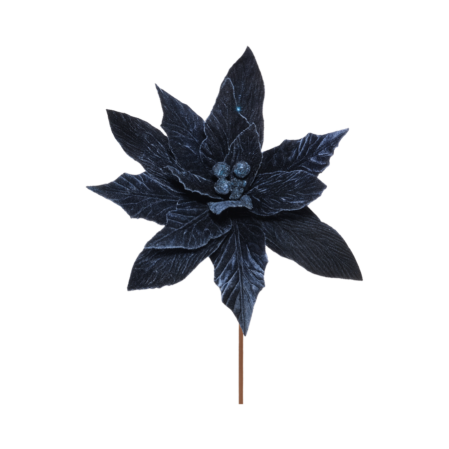Tige de poinsettia en velours 26"